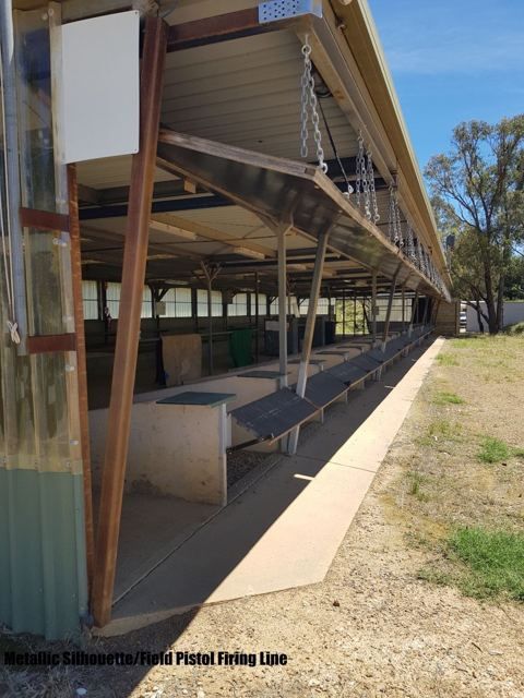 Long covered firing line with benches