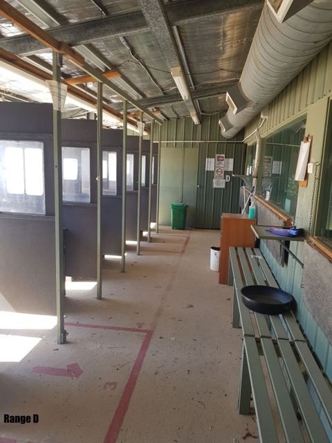 Covered firing points along Range D