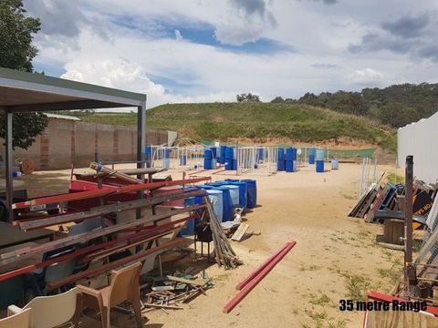 The 35 metre range with stored target frames, barrels and props
